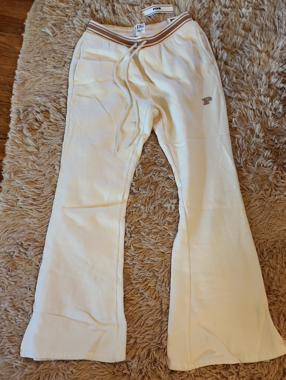 NWT Victoria's Secret PINK Ivy Fleece Flare Pants High-Rise 28 Inseam XS Short